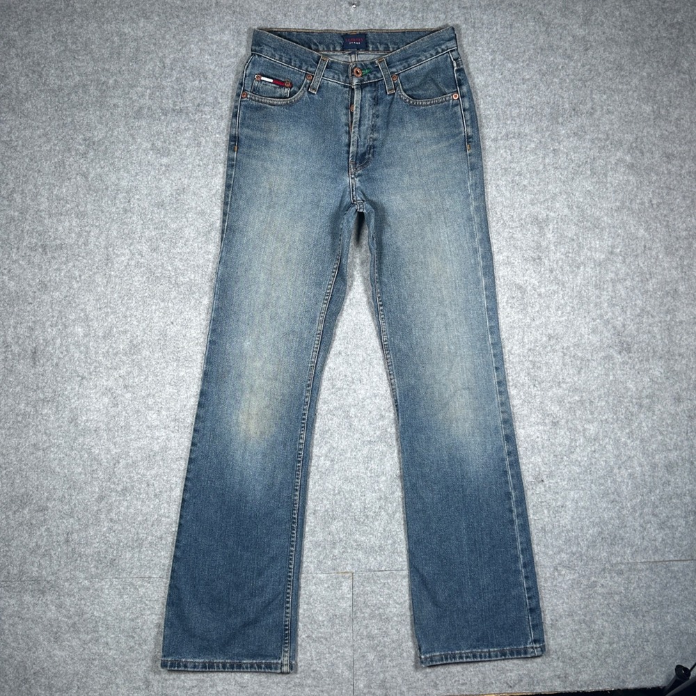 vintage‎ Tommy Jeans Denim jeans Womens 26x31 Blue Hipster Flare Low Rise 80s